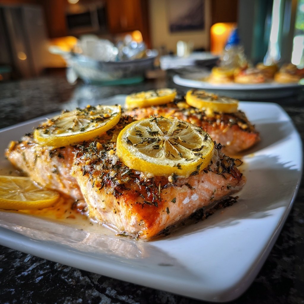 Kalorienarme Ofen Lachs Mit Zitrone