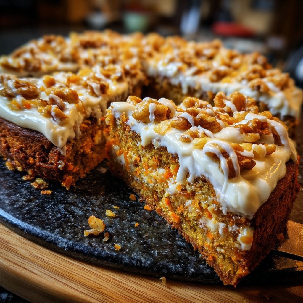 Karottenkuchen Mit Walnuss Topping