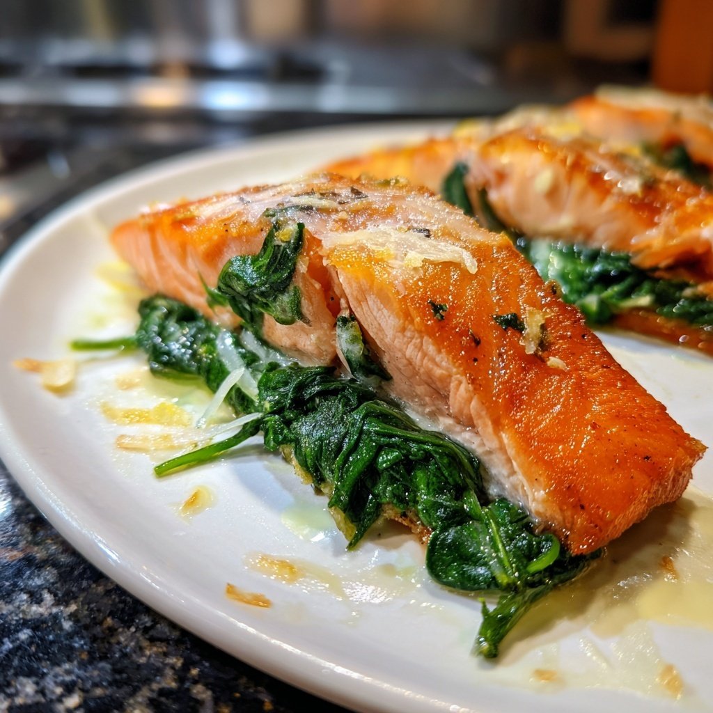 Lachs auf Spinatbett