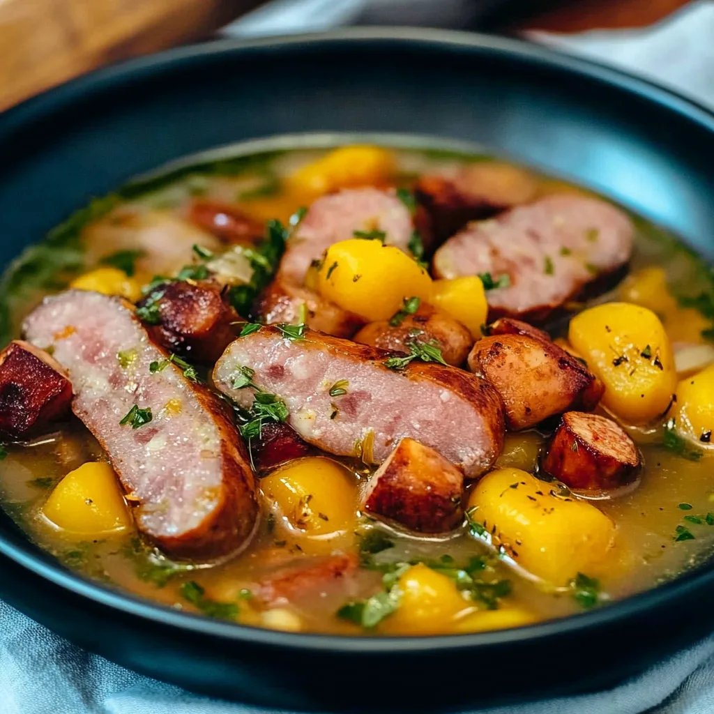 Herzhafter Steckrübeneintopf mit Kassler und Kohlwurst