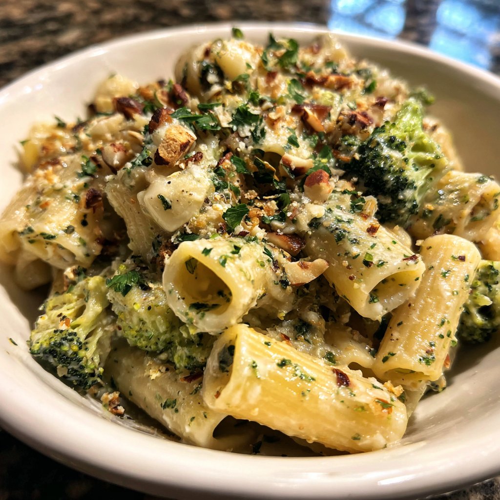 Rigatoni mit Brokkoli und Mandeln