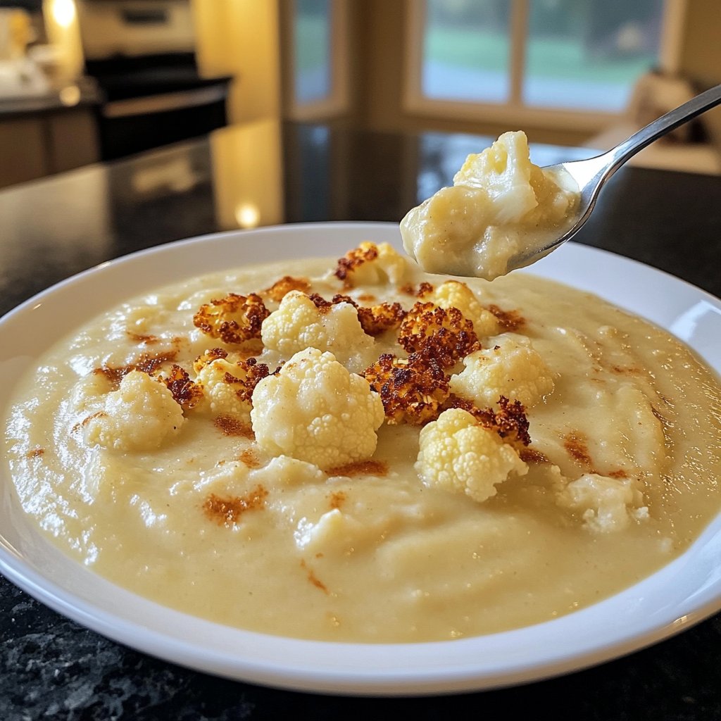 Einfache Blumenkohlsuppe aus dem Ofen