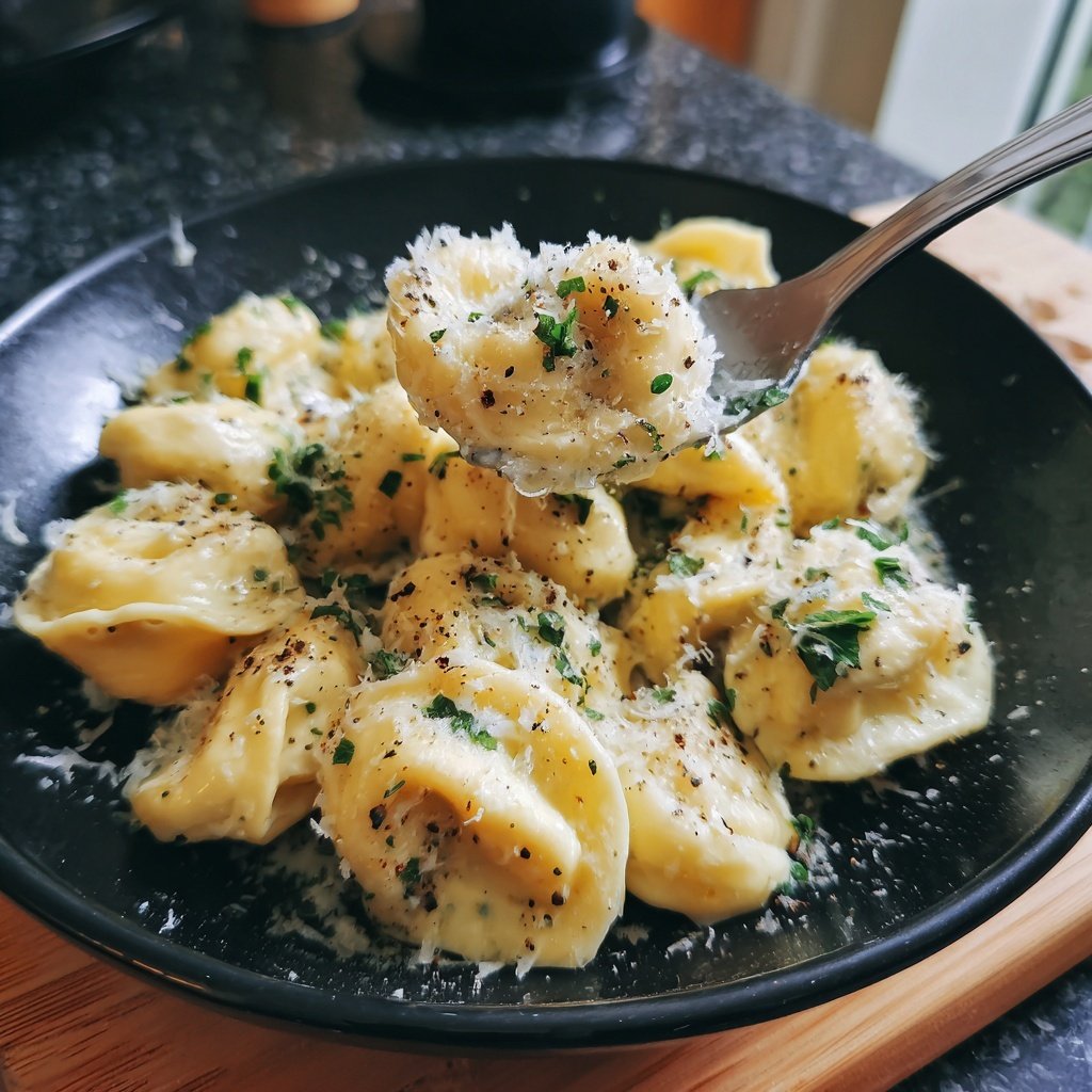 Gefüllte Tortellini mit Parmesancreme