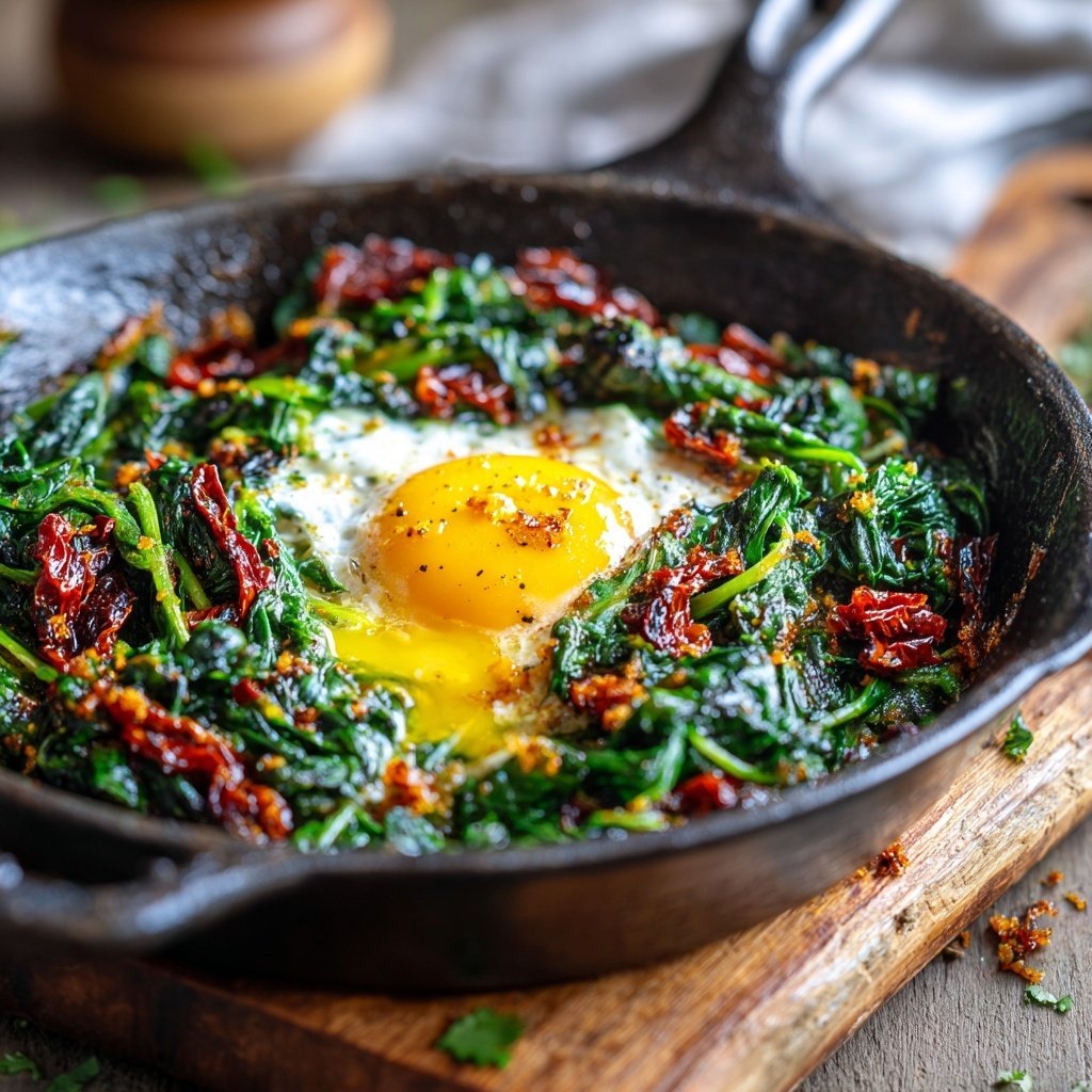 Kalorienarme Spinat Pfanne Mit Ei