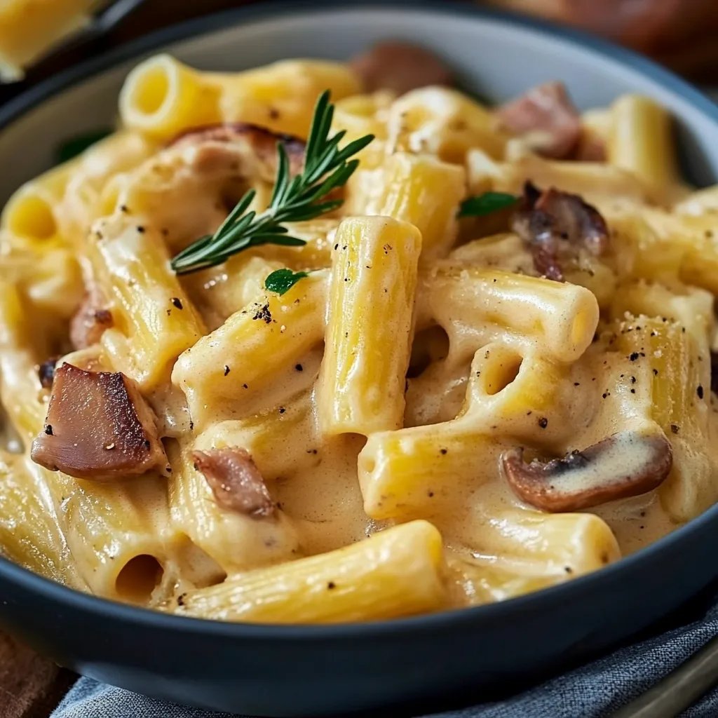 Cremiges Nudelgericht mit Kürbis