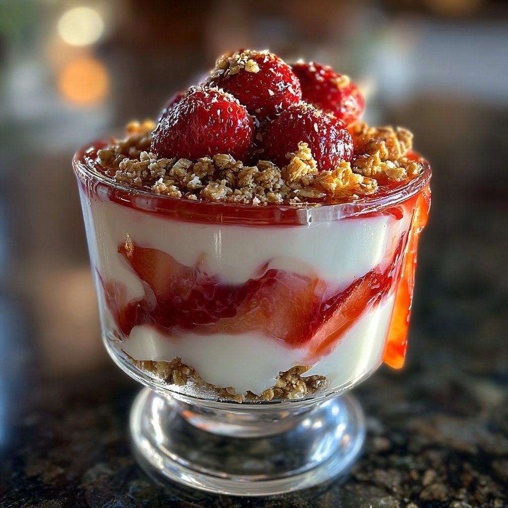 Erdbeer Joghurt Dessert Mit Crunch