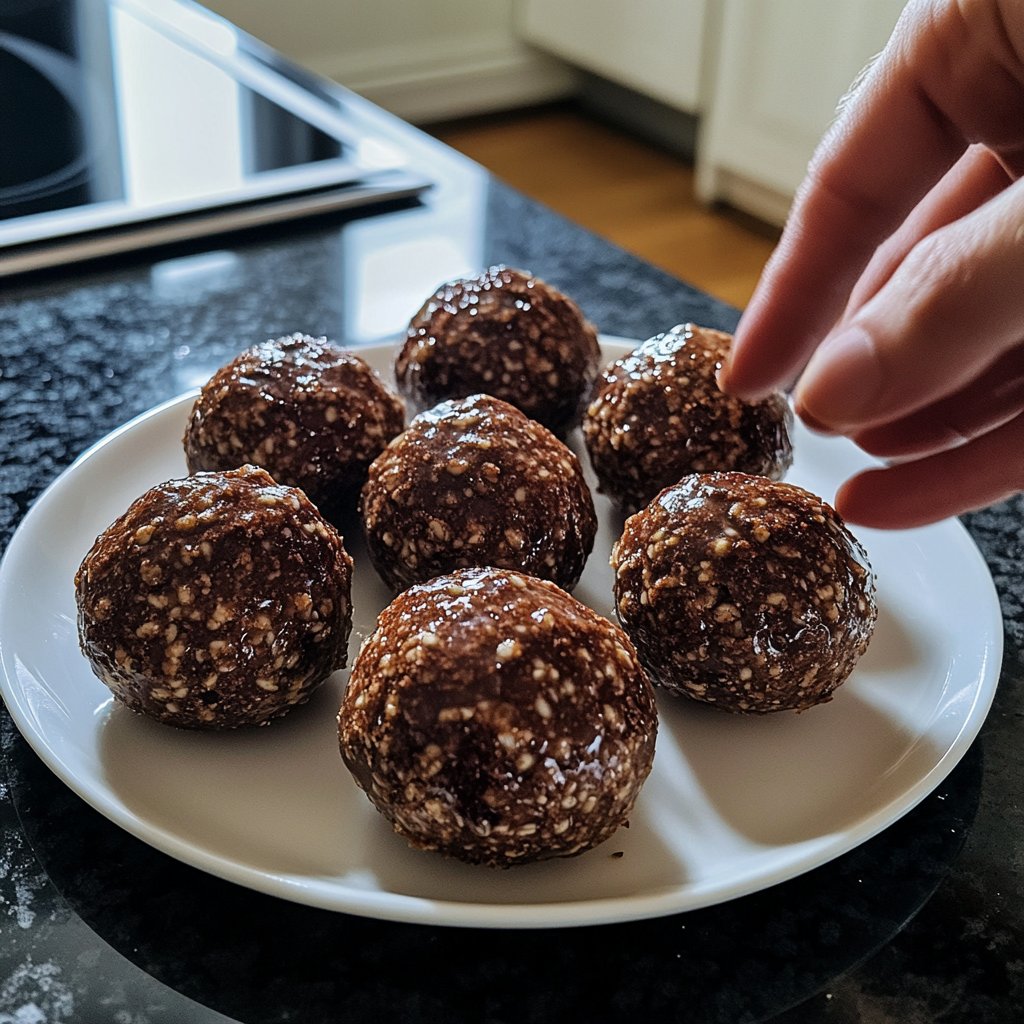 Protein Bällchen mit Kakao und Datteln